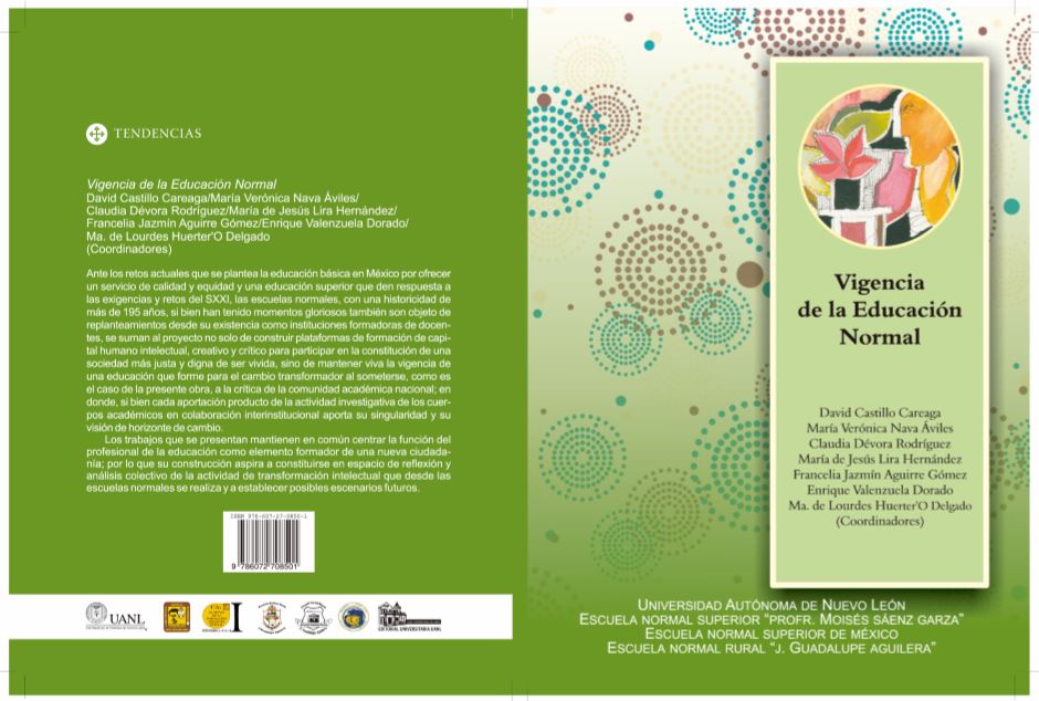 PORTADA DE LIBRO, VIGENCIA PARA LA EDUCACIÓN NORMAL